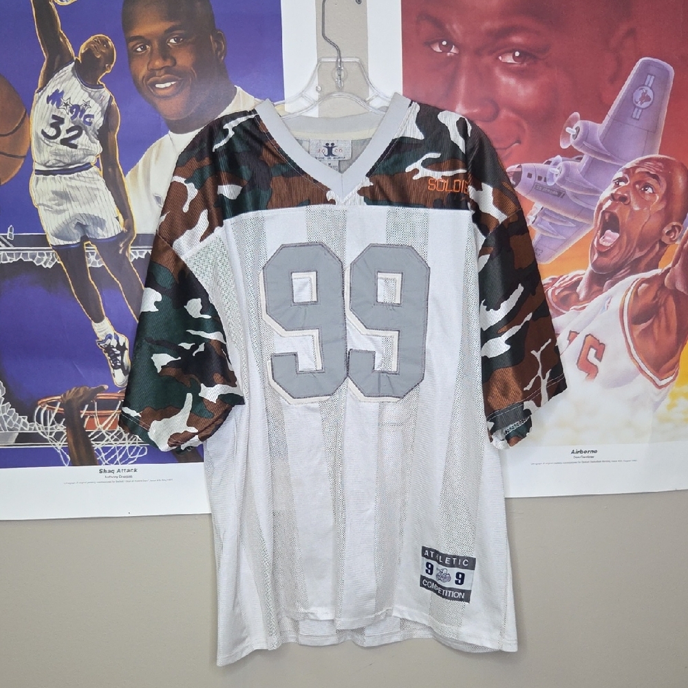 Vintage Joco Soldier  Camouflage Jersey - White and Green